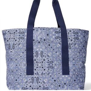Victoria's Secret PINK Blue Paisley Tote ( reversible)